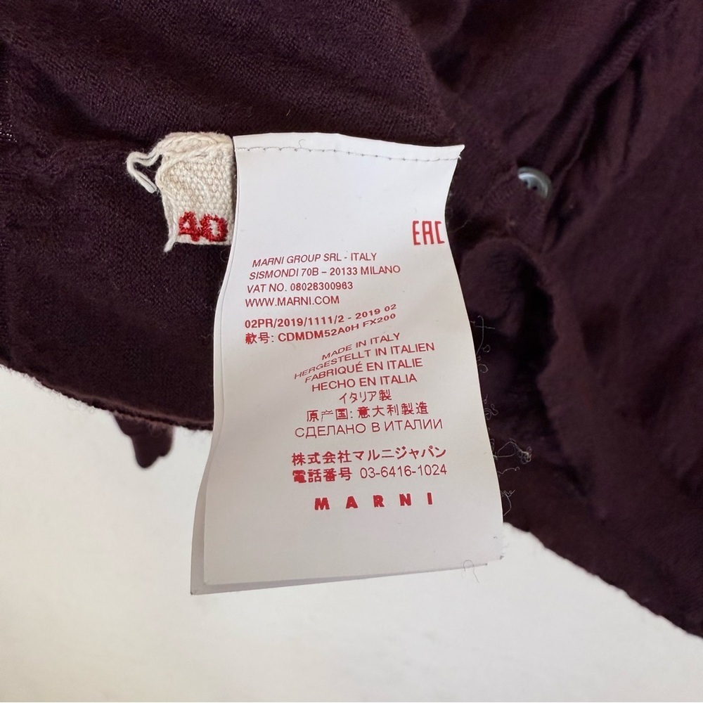 Marni 100% Cashmere Maroon Button Down Cardigan Sweater - Picture 4 of 7